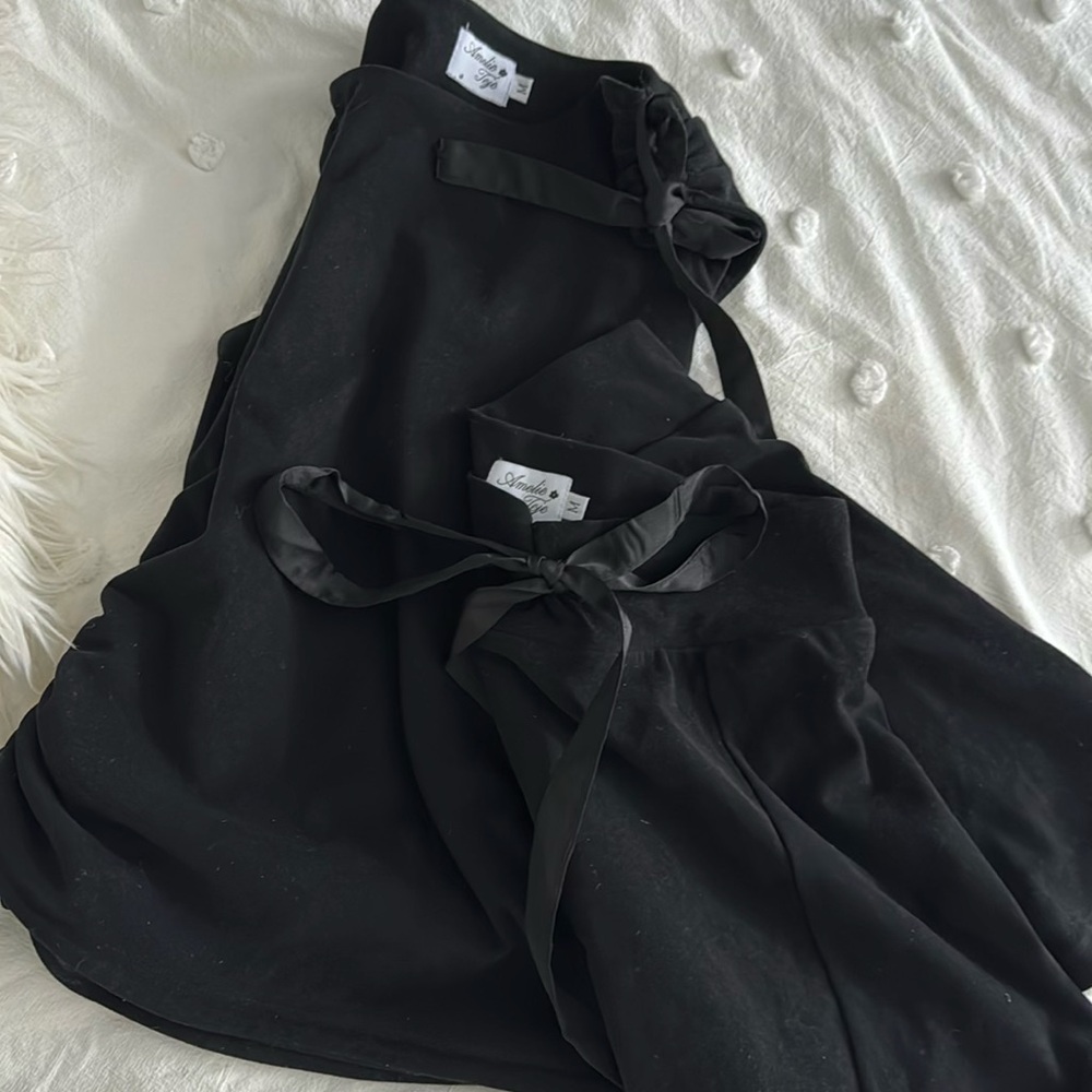 Amelie Teje Ribbon Skirt Noir